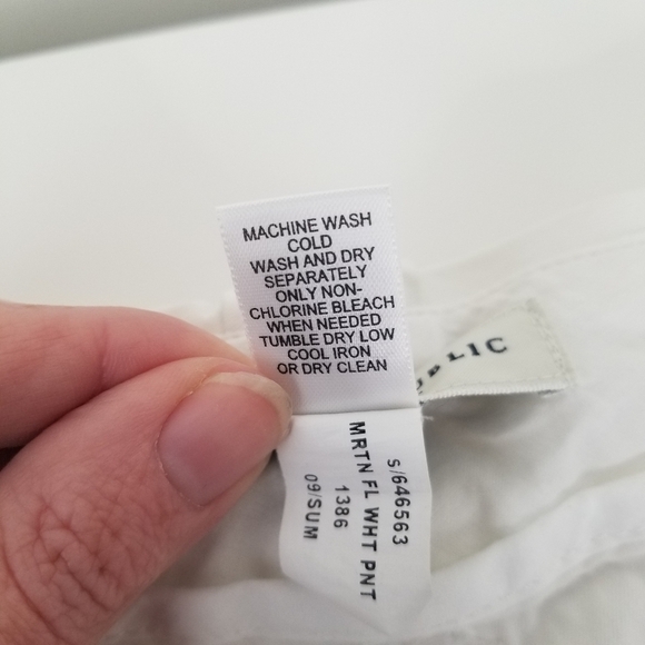 Banana Republic Martin Fit Flared Leg Cotton White Pant Stretch Size 4 - Picture 15 of 15